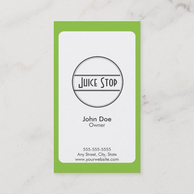 Smoothie & Juice Bar Business Card Treuekarte (Rückseite)