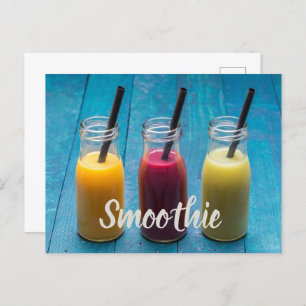Smoothie Saft trinken Mango Orange Kiwi Geschenk Feiertagspostkarte