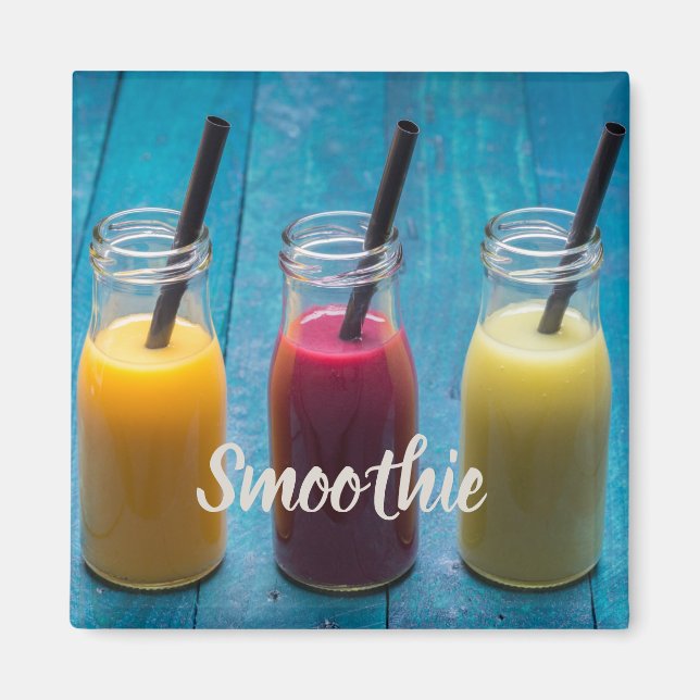 Smoothie Saft trinken Mango Orange Kiwi Geschenk Magnet (Vorne)