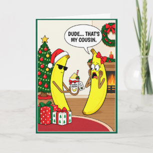Smoothie-Witz lustige Banane Weihnachtskarte Feiertagskarte