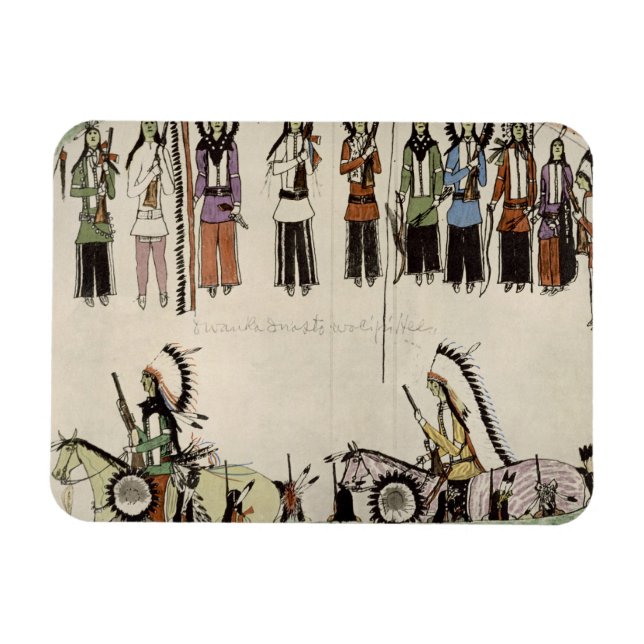 "Smoothing the Place Dance" (Tinte auf Papier) Magnet (Horizontal)