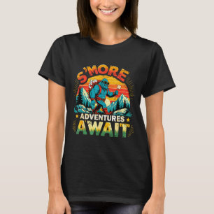 Smor-Abenteuer warten lustiger Bigfoot-Camping T-Shirt