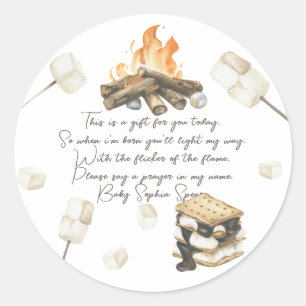 S'more-Baby-Baby-Party - Gebetskerzenetikett Runder Aufkleber