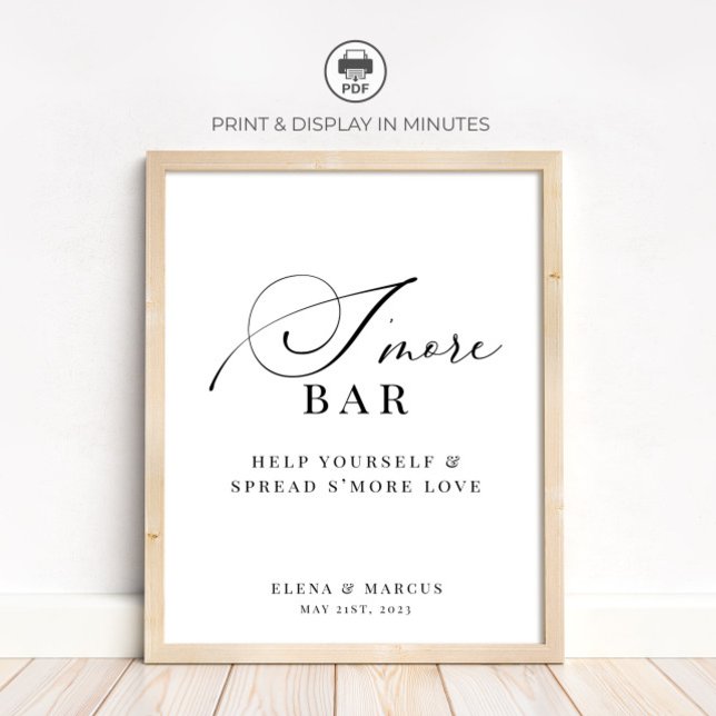 S'more Bar Wedding Elegant Moderne Poster (Von Creator hochgeladen)