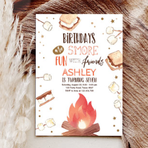 S'more Bonfire Smore Spaß Freunde Camping Geburtst Einladung