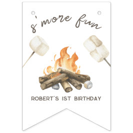 S'more Campfire 1. Geburtstag Party Wimpelkette