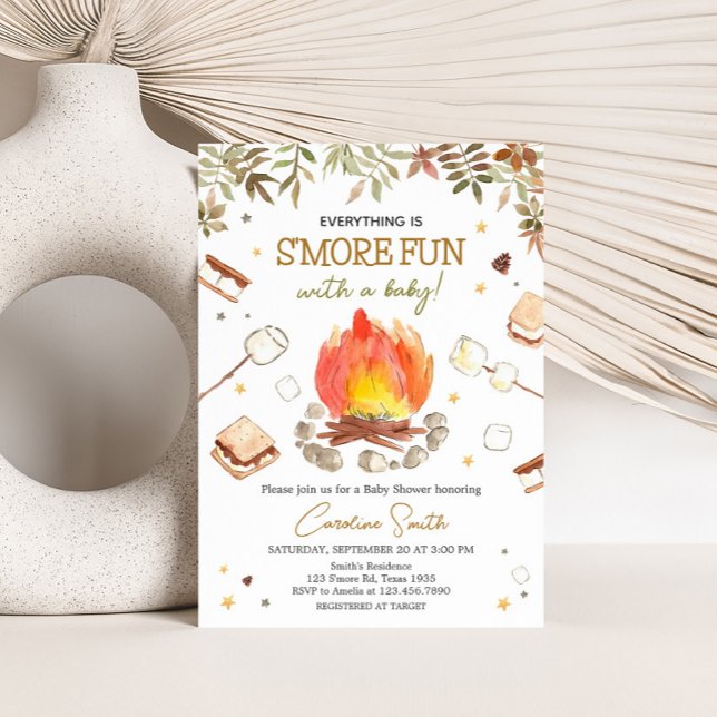 S'more Campfire Baby Shower Einladung (Everything Smore Fun Campfire Baby Shower Invitation)