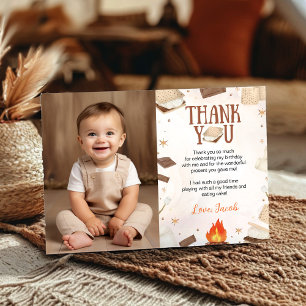 S'more Campfire Geburtstag Foto Danke Karte