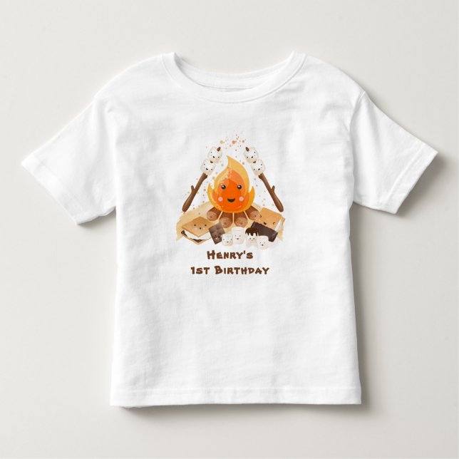S'more Campfire Niedliche Geburtstag Kleinkind T-shirt (Vorderseite)