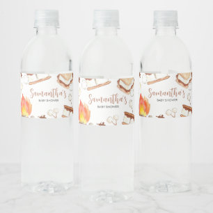 S'more Camping Babydusche Wasserflaschenetikett