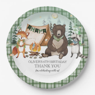 S'more Camping Bear Fox Raccoon Bonfire Geburtstag Pappteller