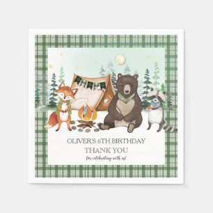 S'more Camping Bear Fox Raccoon Bonfire Geburtstag Serviette