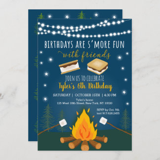 S'more Camping Campfire Bonfire Geburtstag Einladung