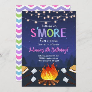 S'more Camping S'more Bonfire Geburtstagseinladung Einladung