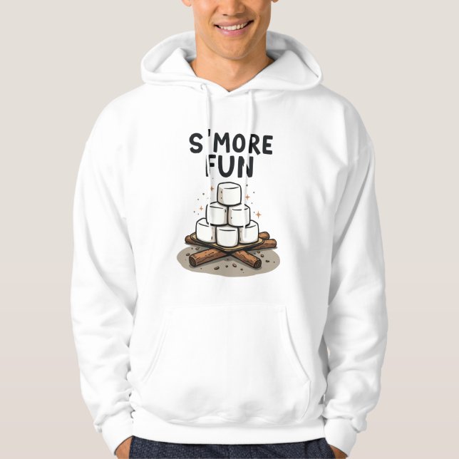 Smore Fun Camping Bonfire Pun Marshmallow Hoodie (Vorderseite)