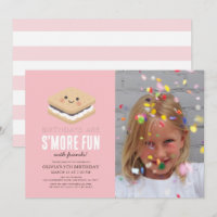 S'more Fun Kawaii Pink Girl Birthday Foto