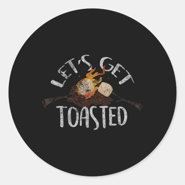 Smore Lass Get Toasted Camg Grunge Marshmallow Runder Aufkleber (Vorderseite)