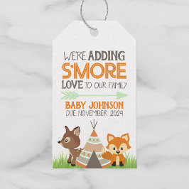 Smore Liebe Woodland Camper Baby Dusche Fevor Tags Geschenkanhänger