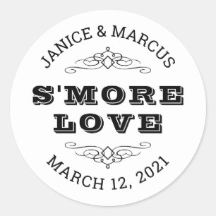S'more Love Aufkleber, Smore Geschenkaufkleber Runder Aufkleber
