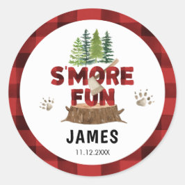 Smore Lumberjack Birthday Runder Aufkleber