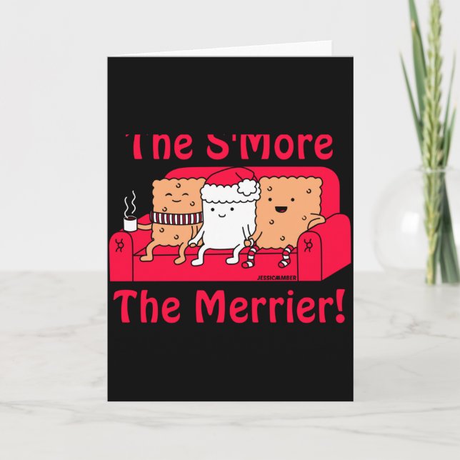 Smore Merrier Cute Kids Cartoon Christmas  Karte (Vorderseite)