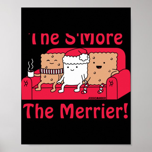 Smore Merrier Cute Kids Cartoon Christmas T Shirt  Poster (Vorne)