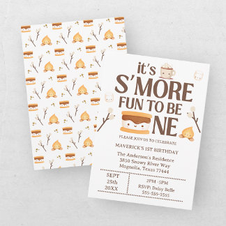 S'more Spaß, wenn man eins ist, Kinder-Campingfeue Einladung