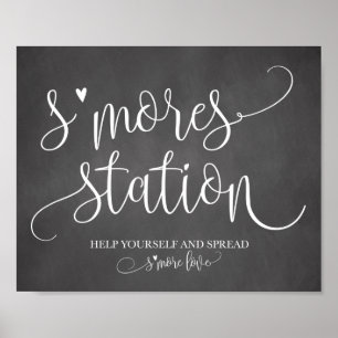 S'more Station Gevor Party Signage 8x10 Poster