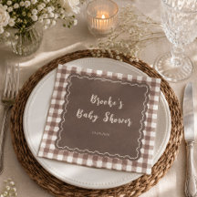 S'more to Love Braunes Gingham-Schleifen-Baby-Show