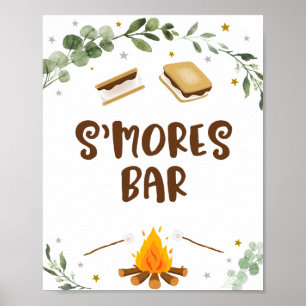 S'mores Bar Camping Campfire Grünanlagen Geburtsta Poster