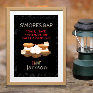 S'mores-Bar-Camping-Geburtstagsfeier-Schild Poster