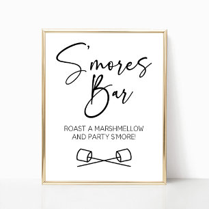 S'Mores Bar Marshmallow Lasst uns Party's mehr Zei Poster