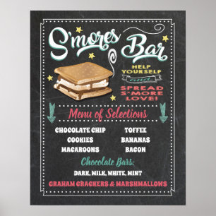 S'mores-Bar-Menü-Party-Schild Poster