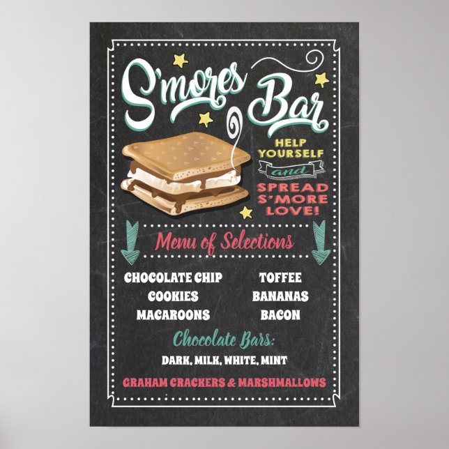 S'mores-Bar-Menü-Party-Schild Poster (Vorne)