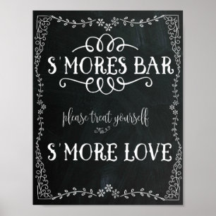 S'Mores Bar Schild Hochzeitsdekoration Poster