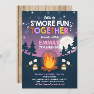 S'mores Birthday Invitation S'mores Bonfire Party Einladung