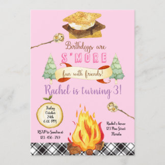 Smores Birthday Invitation, S'mores Invitation, Einladung