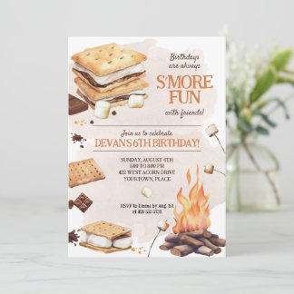 S'mores Birthday Party Einladung