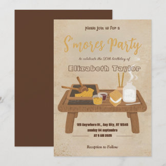 S'mores Birthday Party Invitation – Cozy Campfire Einladung