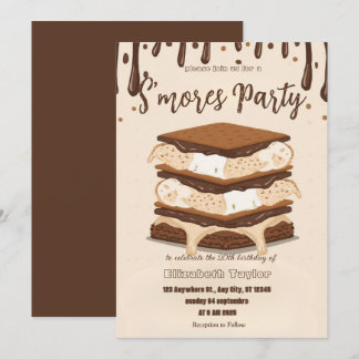 S'mores Birthday Party Invitation – Cozy Campfire  Einladung