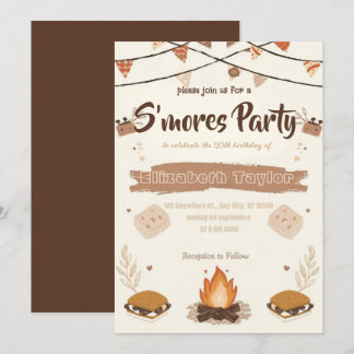 S'mores Birthday Party Invitation – Cozy Campfire Einladung