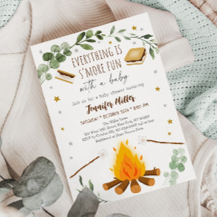 S'mores Campfire Bonfire Greenery Baby Dusche Einladung