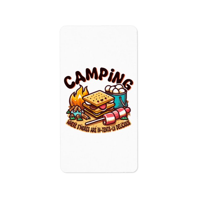 S'mores-Camping Adressaufkleber (Vorne)