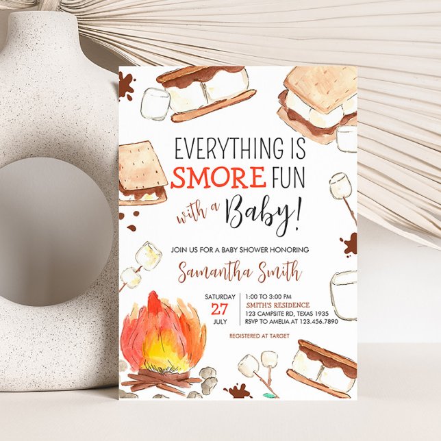 S'mores Camping Baby Dusche Einladung (Smore Fun Baby Shower Invitation)