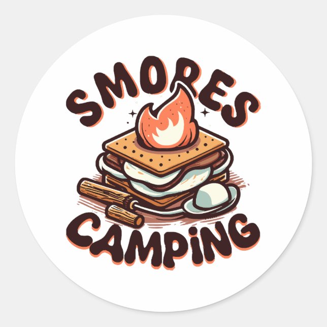 S'mores-Camping Runder Aufkleber (Vorderseite)