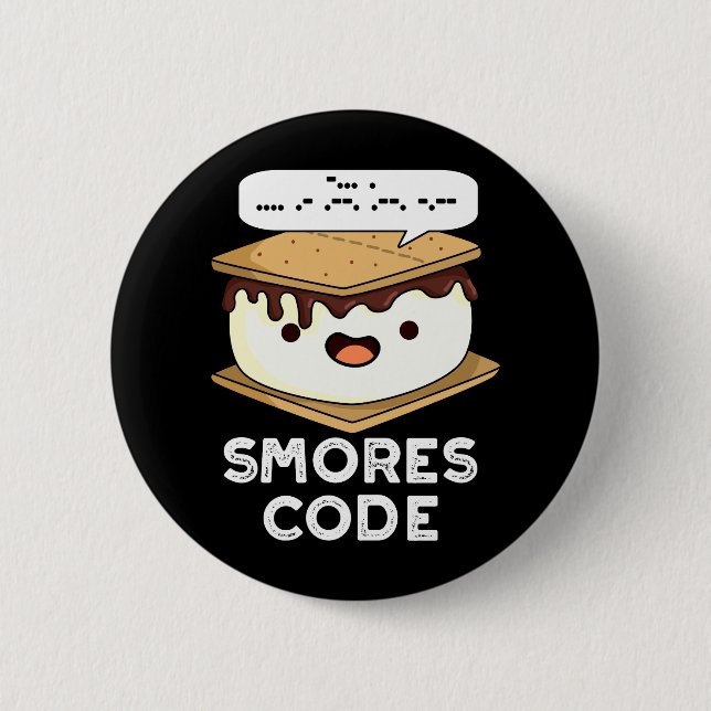 Smores Code Funny Food Pub Dark BG Button (Vorderseite)