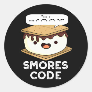 Smores Code Funny Food Pub Dark BG Runder Aufkleber