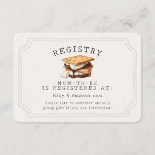 Smores Fall Bonfire Outdoor Baby Registry Beilage Begleitkarte
