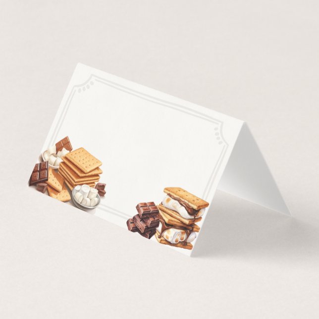Smores fallen Feuer im Freien Platzkarte Tischdeko (Vorderseite)