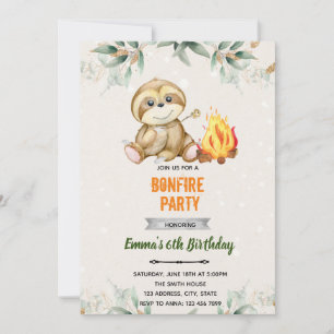 S'mores-Faulheits-Schlafparty-Einladung Einladung
